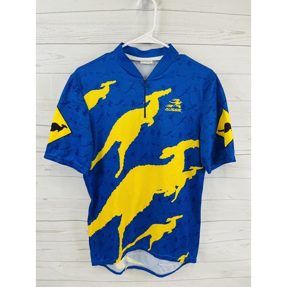 Aussie Natural Selection Kangaroo Cycling Jersey Vintage Racing Large Blue